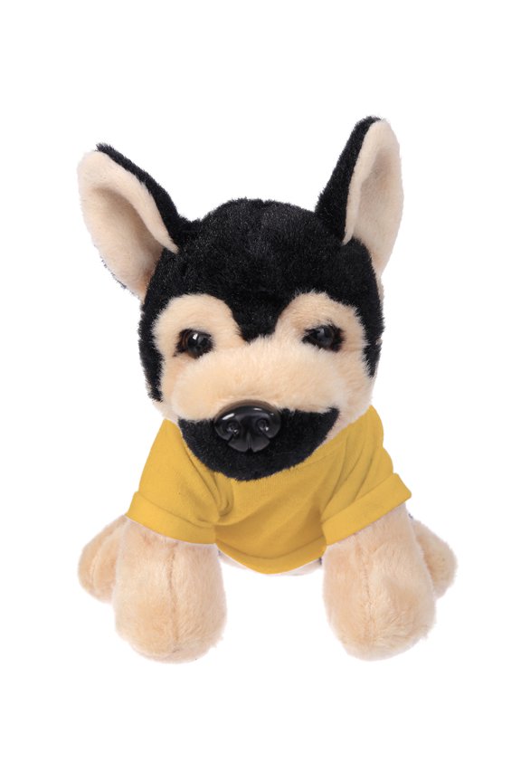 8 Inch Floppy German Shepherd with Tee Plush Stuffed Animal Personalized Gift - Custom Text on Shirt - Great Present for Mothers Day, Valentine Day, Graduation Day, Birthday