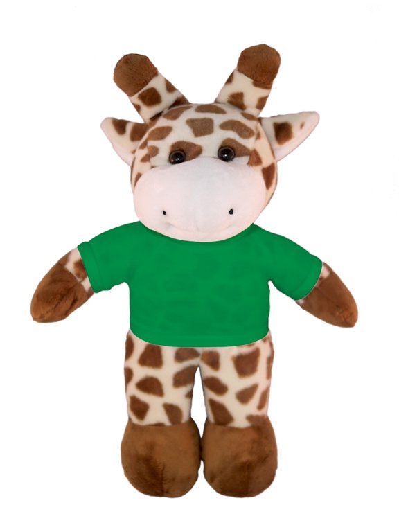 8 Inch Floppy Giraffe with Tee Plush Stuffed Animal Personalized Gift - Custom Text on Shirt - Great Present for Mothers Day, Valentine Day, Graduation Day, Birthday