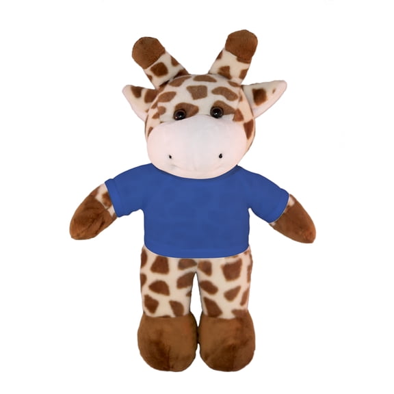 Plushland 8 Inch Floppy Giraffe with Tee Plush Stuffed Animal Personalized Gift - Custom Text on Shirt - Great Present for Mothers Day, Valentine Day, Graduation Day, Birthday