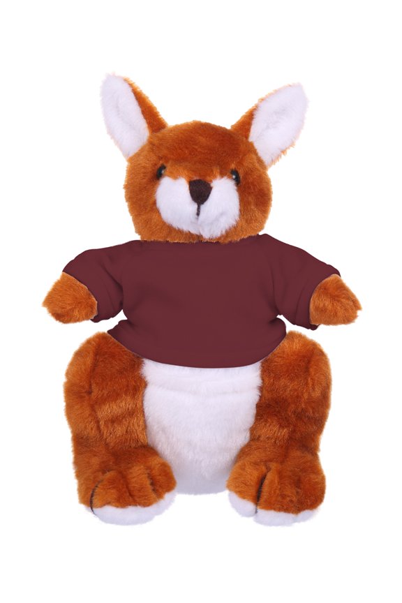 8 Inch Floppy Kangaroo with Tee Plush Stuffed Animal Personalized Gift - Custom Text on Shirt - Great Present for Mothers Day, Valentine Day, Graduation Day, Birthday