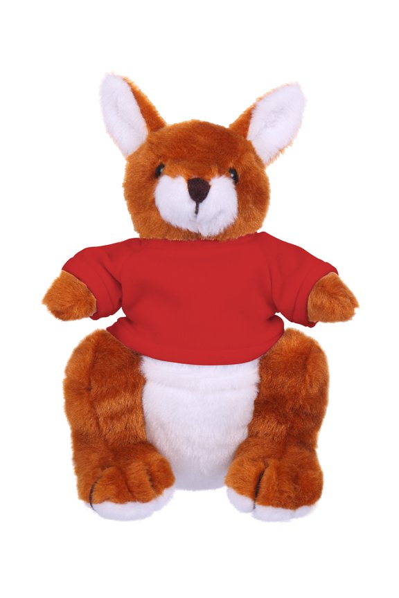 8 Inch Floppy Kangaroo with Tee Plush Stuffed Animal Personalized Gift - Custom Text on Shirt - Great Present for Mothers Day, Valentine Day, Graduation Day, Birthday