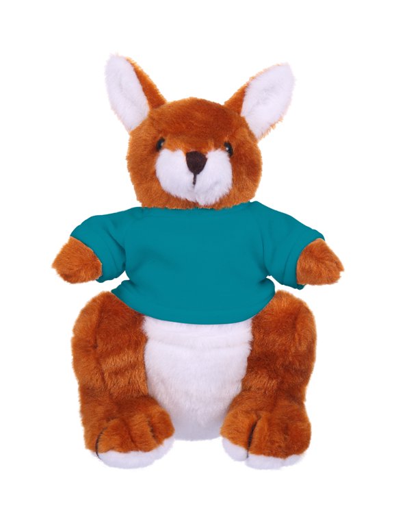 8 Inch Floppy Kangaroo with Tee Plush Stuffed Animal Personalized Gift - Custom Text on Shirt - Great Present for Mothers Day, Valentine Day, Graduation Day, Birthday