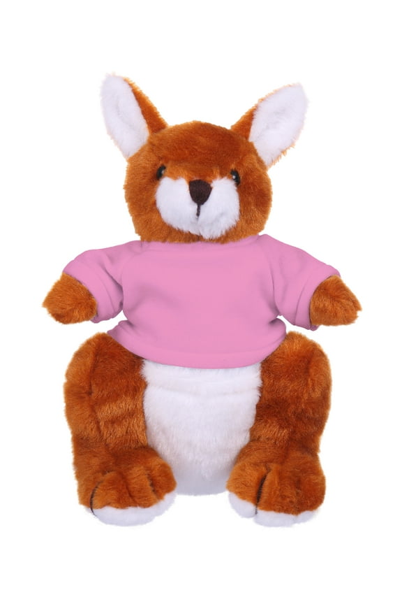 8 Inch Floppy Kangaroo with Tee Plush Stuffed Animal Personalized Gift - Custom Text on Shirt - Great Present for Mothers Day, Valentine Day, Graduation Day, Birthday