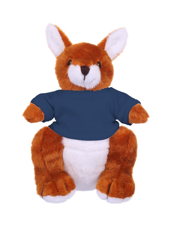 8 Inch Floppy Kangaroo with Tee Plush Stuffed Animal Personalized Gift - Custom Text on Shirt - Great Present for Mothers Day, Valentine Day, Graduation Day, Birthday