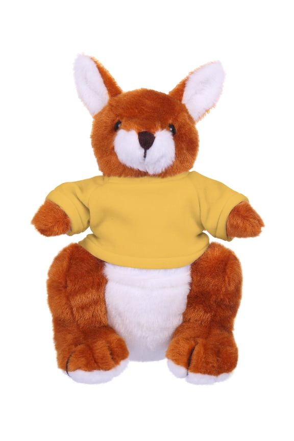 8 Inch Floppy Kangaroo with Tee Plush Stuffed Animal Personalized Gift - Custom Text on Shirt - Great Present for Mothers Day, Valentine Day, Graduation Day, Birthday