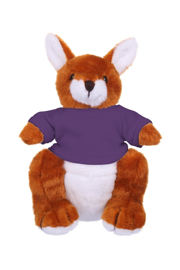 8 Inch Floppy Kangaroo with Tee Plush Stuffed Animal Personalized Gift - Custom Text on Shirt - Great Present for Mothers Day, Valentine Day, Graduation Day, Birthday