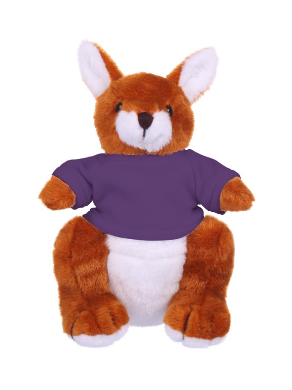 8 Inch Floppy Kangaroo with Tee Plush Stuffed Animal Personalized Gift - Custom Text on Shirt - Great Present for Mothers Day, Valentine Day, Graduation Day, Birthday