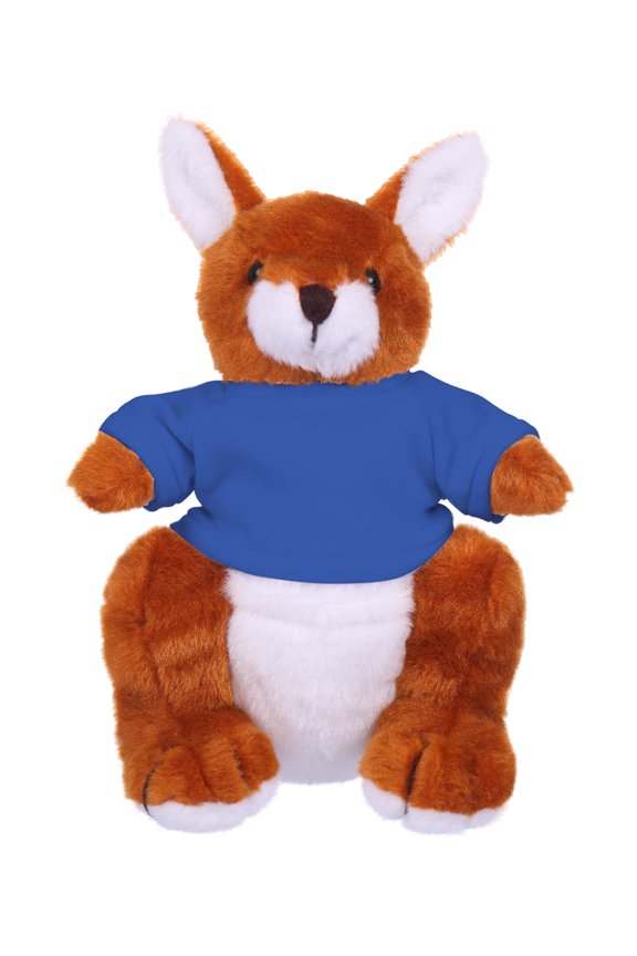 8 Inch Floppy Kangaroo with Tee Plush Stuffed Animal Personalized Gift - Custom Text on Shirt - Great Present for Mothers Day, Valentine Day, Graduation Day, Birthday