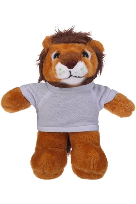Plushland 8 Inch Floppy Lion with Tee Plush Stuffed Animal Personalized Gift - Custom Text on Shirt - Great Present for Mothers Day, Valentine Day, Graduation Day, Birthday