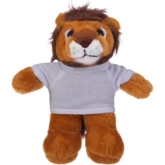 Plushland 8 Inch Floppy Lion with Tee Plush Stuffed Animal Personalized Gift - Custom Text on Shirt - Great Present for Mothers Day, Valentine Day, Graduation Day, Birthday