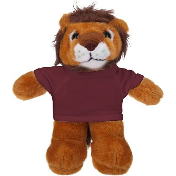Plushland 8 Inch Floppy Lion with Tee Plush Stuffed Animal Personalized Gift - Custom Text on Shirt - Great Present for Mothers Day, Valentine Day, Graduation Day, Birthday