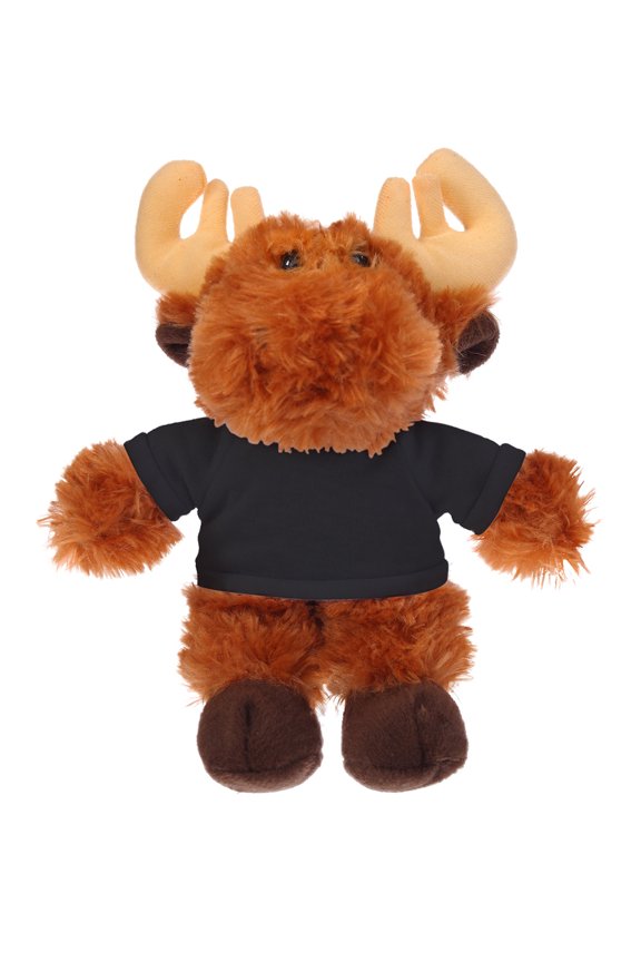 8 Inch Floppy Moose with Tee Plush Stuffed Animal Personalized Gift - Custom Text on Shirt - Great Present for Mothers Day, Valentine Day, Graduation Day, Birthday