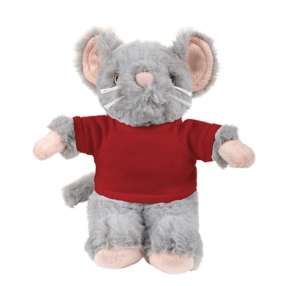 Plushland 8 Inch Floppy Mouse with Tee Plush Stuffed Animal Personalized Gift - Custom Text on Shirt - Great Present for Mothers Day, Valentine Day, Graduation Day, Birthday