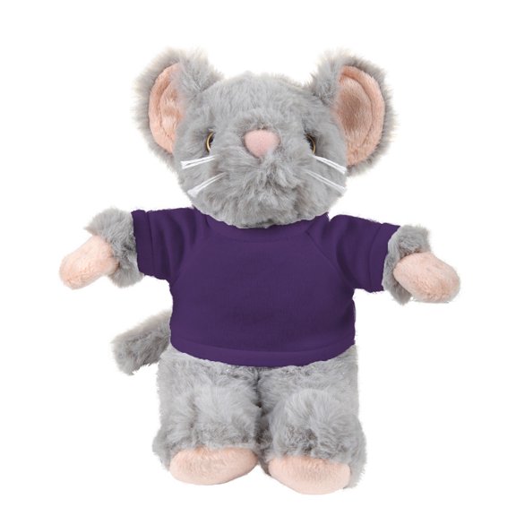 Plushland 8 Inch Floppy Mouse with Tee Plush Stuffed Animal Personalized Gift - Custom Text on Shirt - Great Present for Mothers Day, Valentine Day, Graduation Day, Birthday