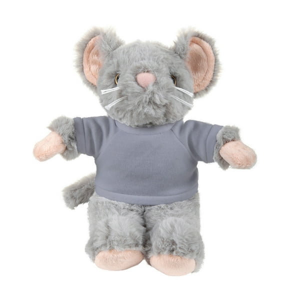 Plushland 8 Inch Floppy Mouse with Tee Plush Stuffed Animal Personalized Gift - Custom Text on Shirt - Great Present for Mothers Day, Valentine Day, Graduation Day, Birthday