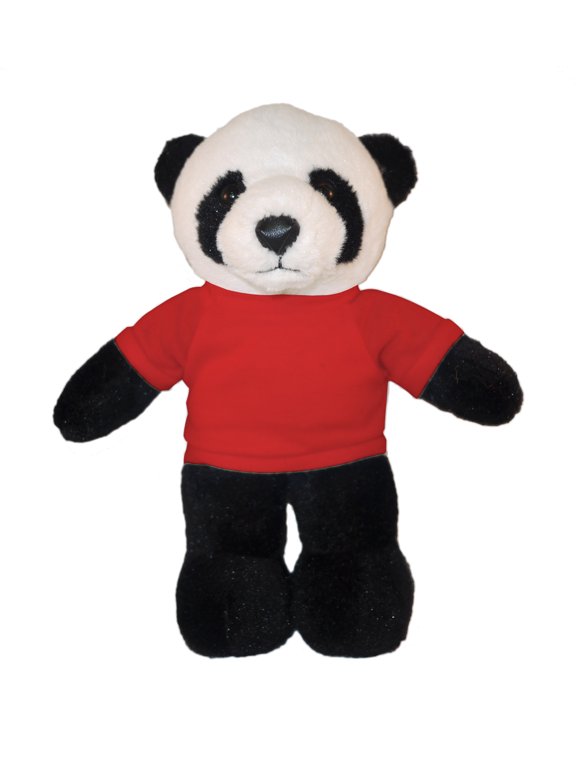 8 Inch Floppy Panda with Tee Plush Stuffed Animal Personalized Gift - Custom Text on Shirt - Great Present for Mothers Day, Valentine Day, Graduation Day, Birthday