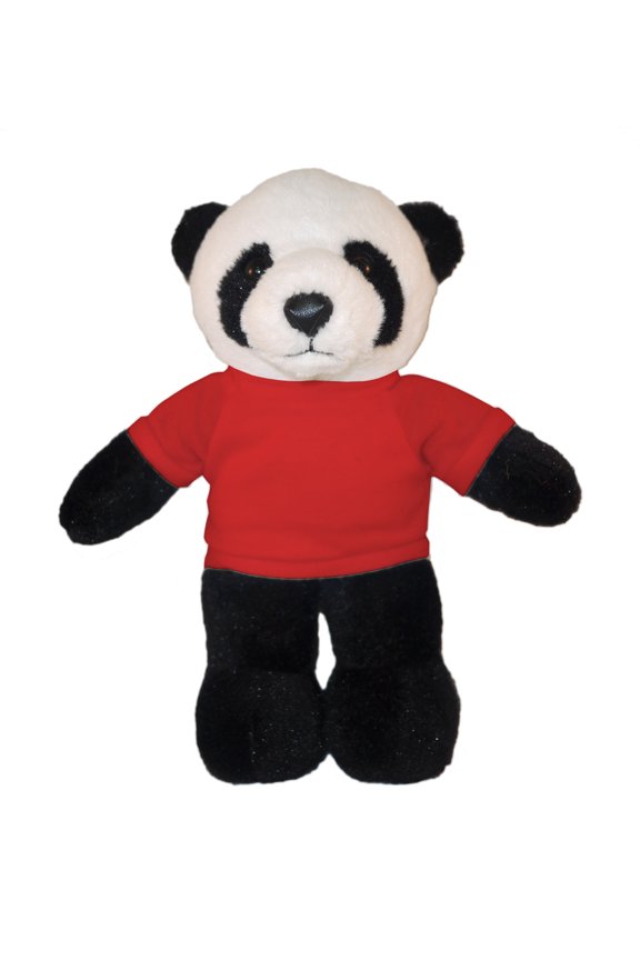 8 Inch Floppy Panda with Tee Plush Stuffed Animal Personalized Gift - Custom Text on Shirt - Great Present for Mothers Day, Valentine Day, Graduation Day, Birthday