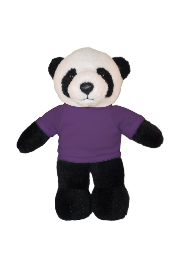 8 Inch Floppy Panda with Tee Plush Stuffed Animal Personalized Gift - Custom Text on Shirt - Great Present for Mothers Day, Valentine Day, Graduation Day, Birthday