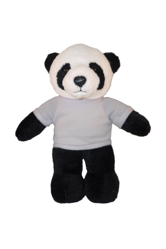 8 Inch Floppy Panda with Tee Plush Stuffed Animal Personalized Gift - Custom Text on Shirt - Great Present for Mothers Day, Valentine Day, Graduation Day, Birthday