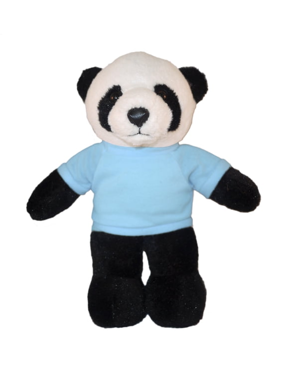 8 Inch Floppy Panda with Tee Plush Stuffed Animal Personalized Gift - Custom Text on Shirt - Great Present for Mothers Day, Valentine Day, Graduation Day, Birthday