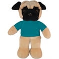 thumbnail image 1 of Made By Aliens 8 Inch Floppy Pug Plush Stuffed Animal Personalized Gift - Custom Text on Shirt - Great Present for Mothers Day, Valentine Day, Graduation Day, Birthday (Turquoise), 1 of 1