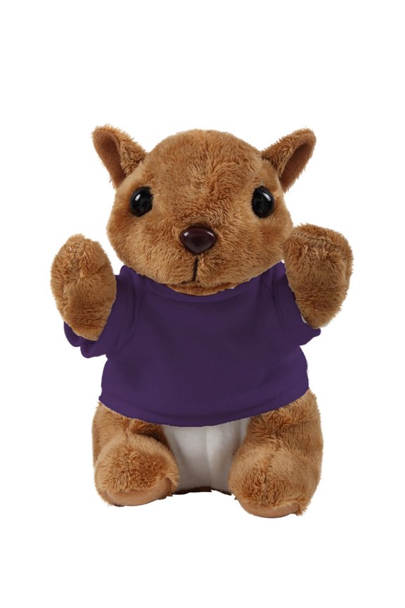 8 Inch Floppy Squirrel with Tee Plush Stuffed Animal Personalized Gift - Custom Text on Shirt - Great Present for Mothers Day, Valentine Day, Graduation Day, Birthday