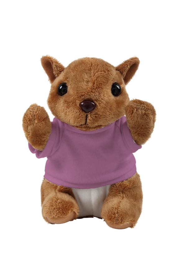 8 Inch Floppy Squirrel with Tee Plush Stuffed Animal Personalized Gift - Custom Text on Shirt - Great Present for Mothers Day, Valentine Day, Graduation Day, Birthday