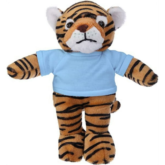 Plushland 8 Inch Floppy Tiger with Tee Plush Stuffed Animal Personalized Gift - Custom Text on Shirt - Great Present for Mothers Day, Valentine Day, Graduation Day, Birthday