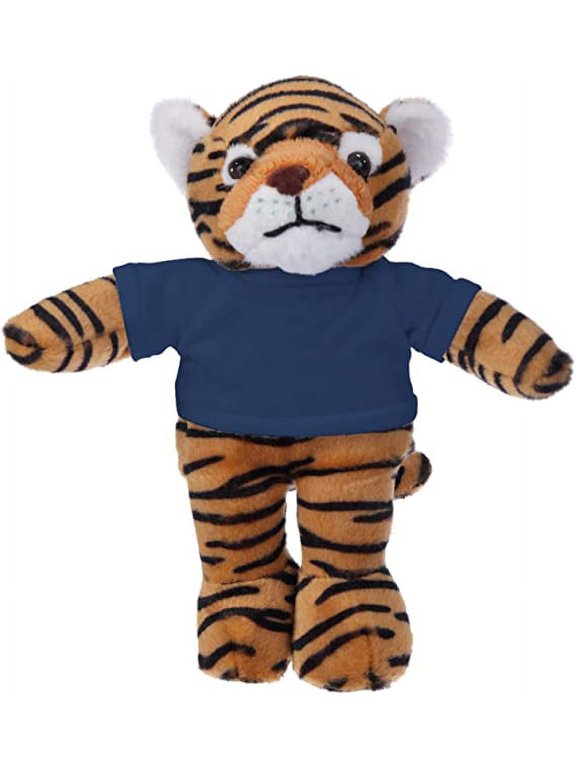 8 Inch Floppy Tiger with Tee Plush Stuffed Animal Personalized Gift - Custom Text on Shirt - Great Present for Mothers Day, Valentine Day, Graduation Day, Birthday