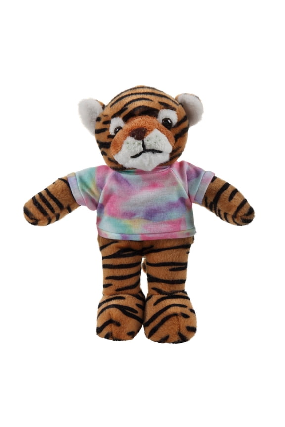Plushland 8 Inch Floppy Tiger with Tee Plush Stuffed Animal Personalized Gift - Custom Text on Shirt - Great Present for Mothers Day, Valentine Day, Graduation Day, Birthday