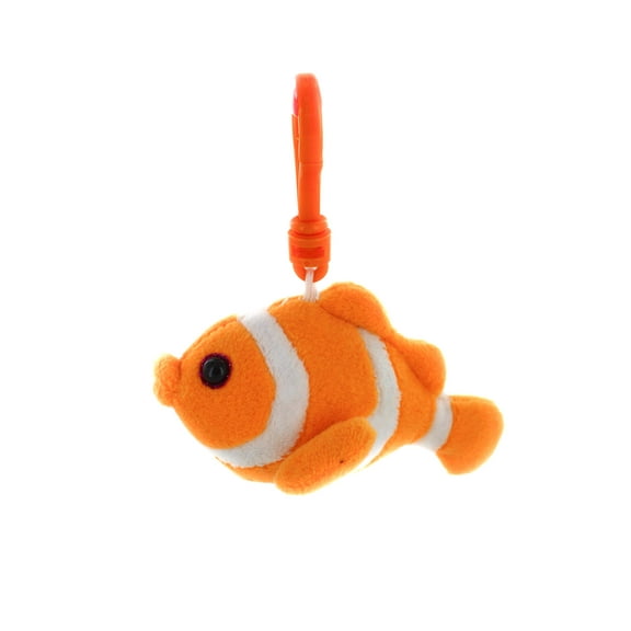 Plushland Adorable Shiner the Clown Fish Keychain 4 Inches Plush Stuffed Animal - Custom Toy for Kids, Boys, Girls - Gifts Present for Birthday, Graduation Day, Valentine Day - Back to School