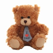 Plushland Adorably Bear Mocha Brown, Plush Stuffed Animal Toy Wearing Tie With Message On I Love DAD, For kids and Superb Gi