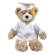 Plushland Beige Brandon Custom Plush Stuffed Animal Teddy Bear Toys for Graduation Day, Personalized Text, Name or School Logo on Gown, Best for Any Grad School Kids 12 Inch