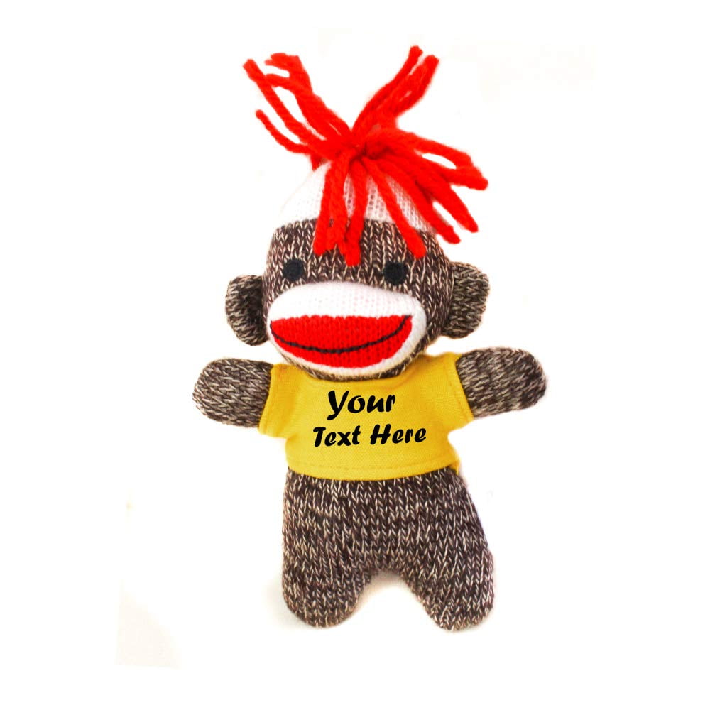 Plushland Colors Of Love Sockiez Keychain - 4 Inch Plush Stuffed Animal With Customizable T-Shirt Text, Great Gift For All Ages