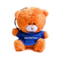 thumbnail image 1 of Plushland Orange Qbeba Bear Keychain 4 Inches Personalized Gift - Custom Text on T-Shirt - Great Present for All Ages, 1 of 1