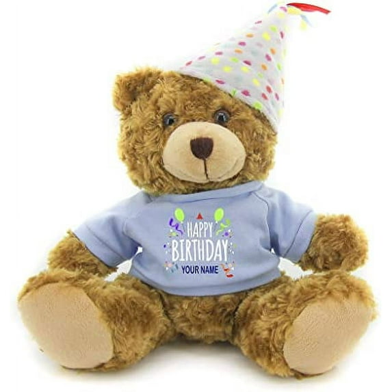 Plushland Plush Teddy Bear 12 Inches - Mocha Color for Birthday, Personalized Text, Name on T-Shirt, Party Favors Gift for Kids, Boys, Girls