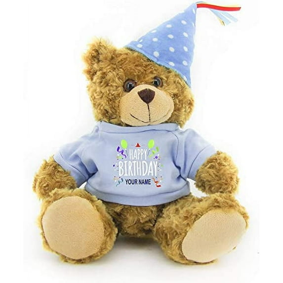Plushland Plush Teddy Bear 12 Inches - Mocha Color for Birthday, Personalized Text, Name on T-Shirt, Party Favors Gift for Kids, Boys, Girls