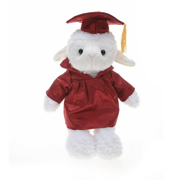 Plushland Sheep Plush Stuffed Animal Toys Present Gifts for Graduation Day, Personalized Text, Name or Your School Logo on Gown, Best for Any Grad School Kids 12 Inches