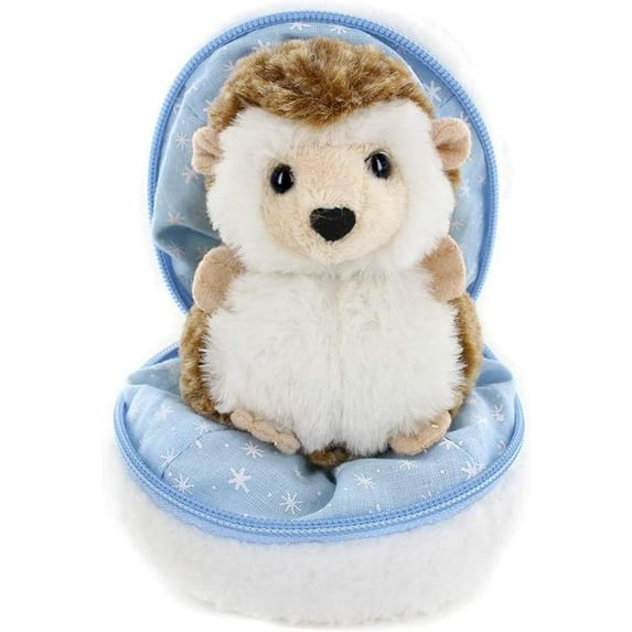 Made By Aliens Snowball Zip up Surprise Egg Stuffed Animal – 6 inch – Cute and Soft Plush Toy Assortment for Friends Family All Ages – Spring Holidays Easter Christmas (Hedgehog)