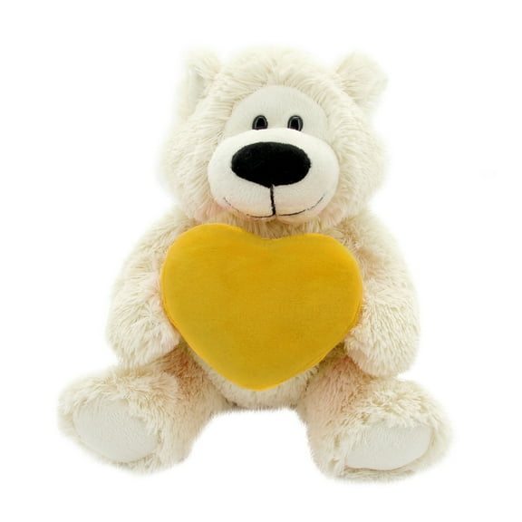 Plushland Sophie Bear 12 Inches with Custom Heart, Cream Teddy Bear Stuffed Animal - Holidays Personalized Gift for Kids, Girls, Boys and Your Loved Ones