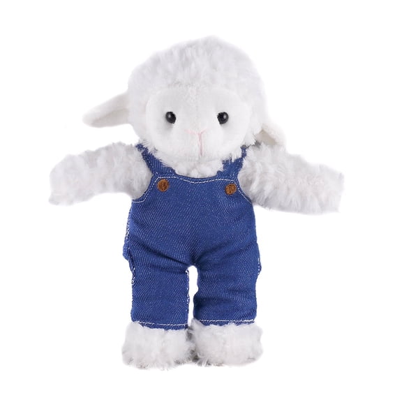 Stuffed Animal with Blue Jean Overalls Personalized Gift, Soft Coveralls Toys Great Present for Valentine Day, Graduation, Birthday,Anniversary, get Well,Christmas Home decor Office 12 Inch.