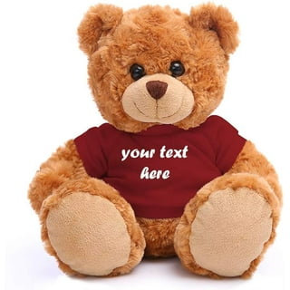 Personalized Teddy Bear - Custom Text & Photo Plush, Brown 12" Stuffed Animal, Perfect Gift For Christmas, Valentine's, Birthday