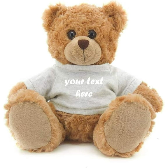 Made by Aliens Teddy Bear 11 Inch, Stuffed Animal Personalized Gift - Great Present for Mothers Day, Valentine, Graduation, Birthday,Anniversary, get Well,Christmas (Mocha Bear, Gray)
