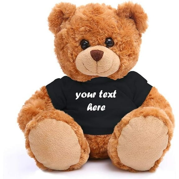 Made By Aliens  Teddy Bear 11 Inch, Stuffed Animal Personalized Gift - Great Present for Mothers Day, Valentine Day, Graduation, Birthday,Anniversary, get Well,Christmas (Mocha Bear, Black)