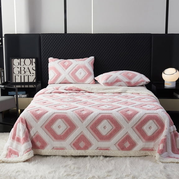 Plushs Aztec Style Blanket, Chunky Knit Throw Blanket, Soft Aztec Geometric Print with Faux Wool Blanket, Heavyweights Throw with Textured Geometric Designs for Home & Office, 150X200cm