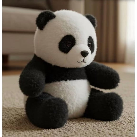 Plushs Cartoons Pandas,25cm Cute Emotionals Ornament,Realistic Lifelike Pets Companion Gifts Doll,Comfort Companion,Home Relaxation and Sleep Aid for Desk Car and Home Decoration
