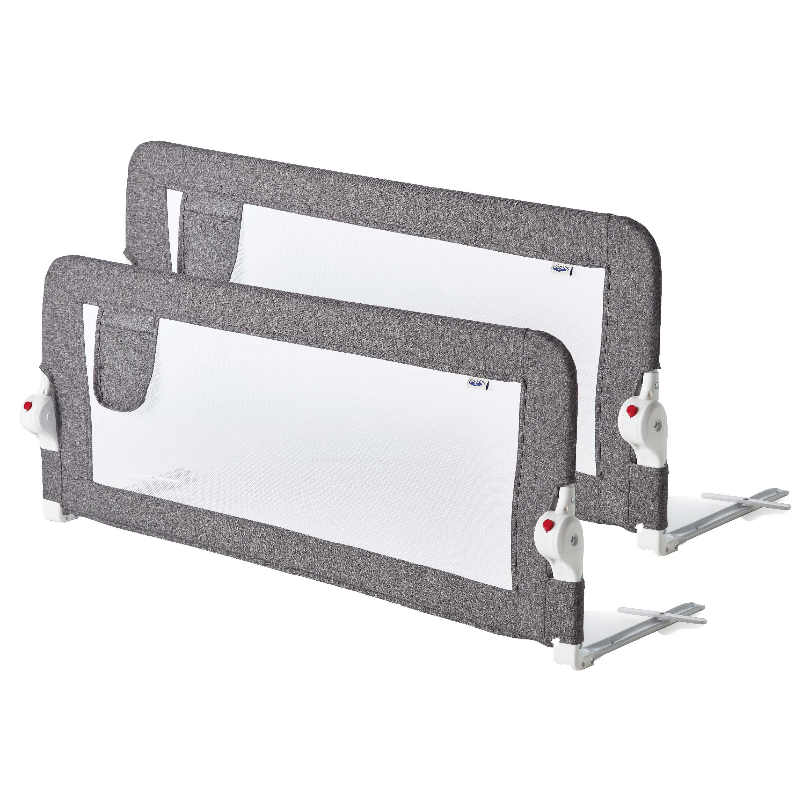 Plushy Kids 2 Pack Bed Rail for Toddlers, Foldable & Extra Long, Swing Down Crib Rail Guard