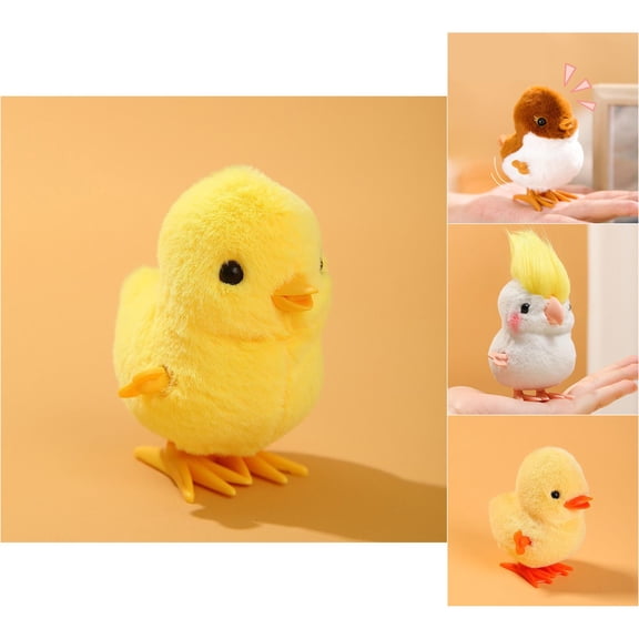 Plushy Wind Up Flip Puppy Chicken Bird Robot Dog That Dogs Spring Powered Birthday Boys And Toy