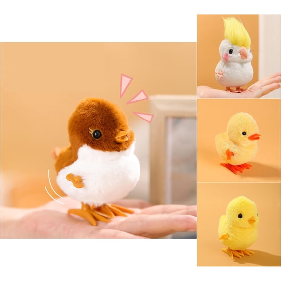 Plushy Wind Up Flip Puppy Chicken Bird Robot Dog That Dogs Spring Powered Birthday Boys And Toy