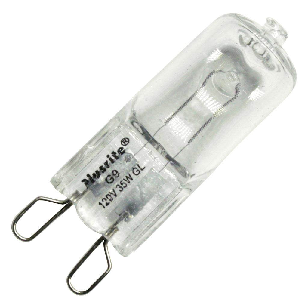 Plusrite 35W G8 Halogen Bulb - 130V T4 Bi-Pin - Clear Single Ended Light Replacement